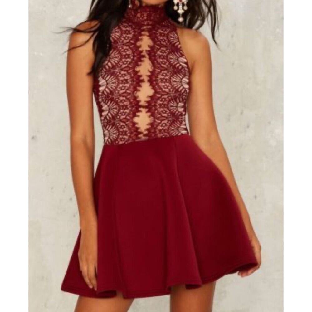 Windsor Red Illusion Top Dress size Medium Party Formal Prom